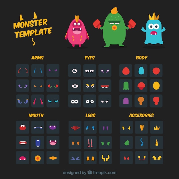 Free vector monster character template