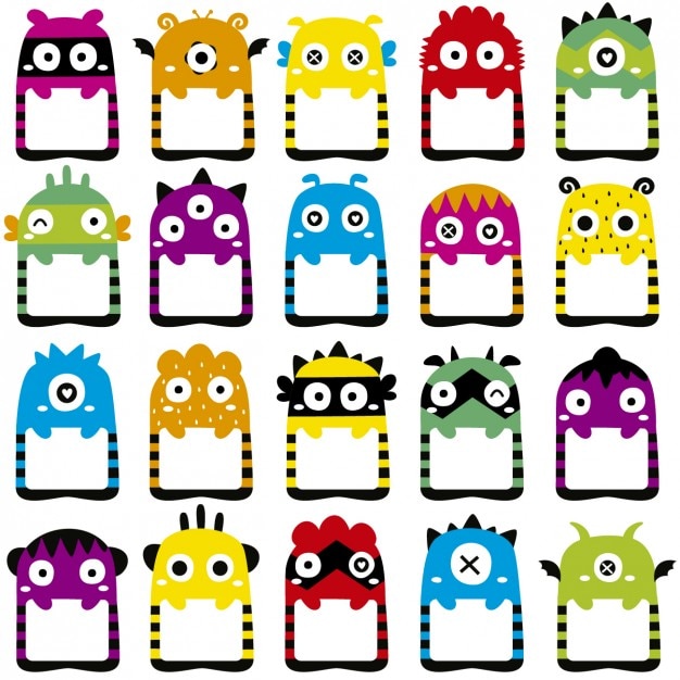 Free vector monster frames