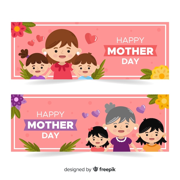 Free Vector mother's day banner