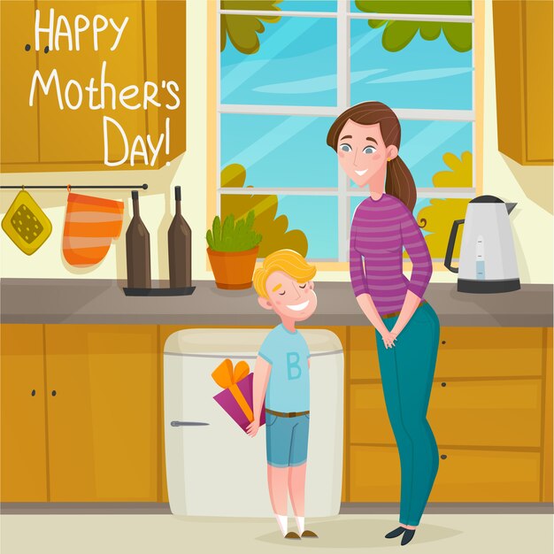 Mothers Day Cartoon Background