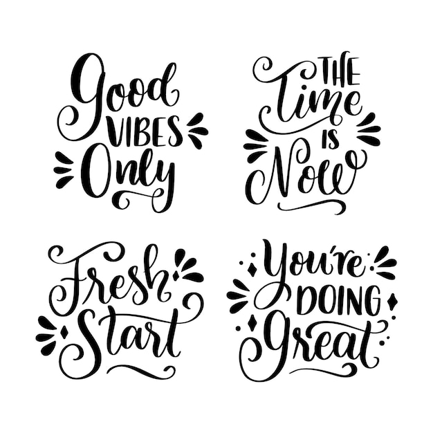 Free Vector motivational lettering pack