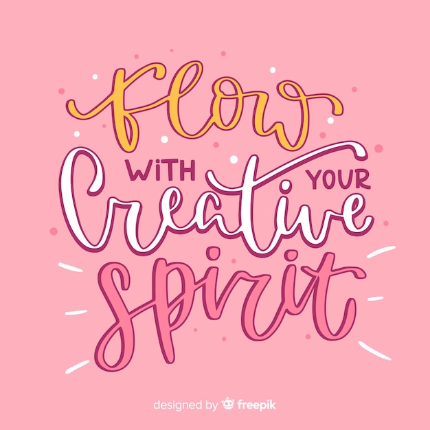 Free Vector motivational quote background lettering style