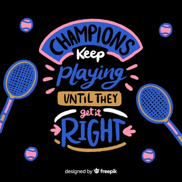 Free Vector motivational sport lettering hand drawn style