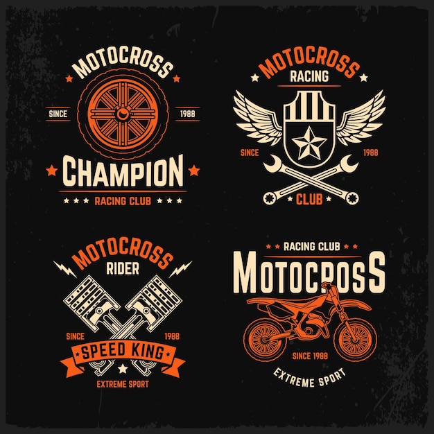 Free Vector motocross logo set template