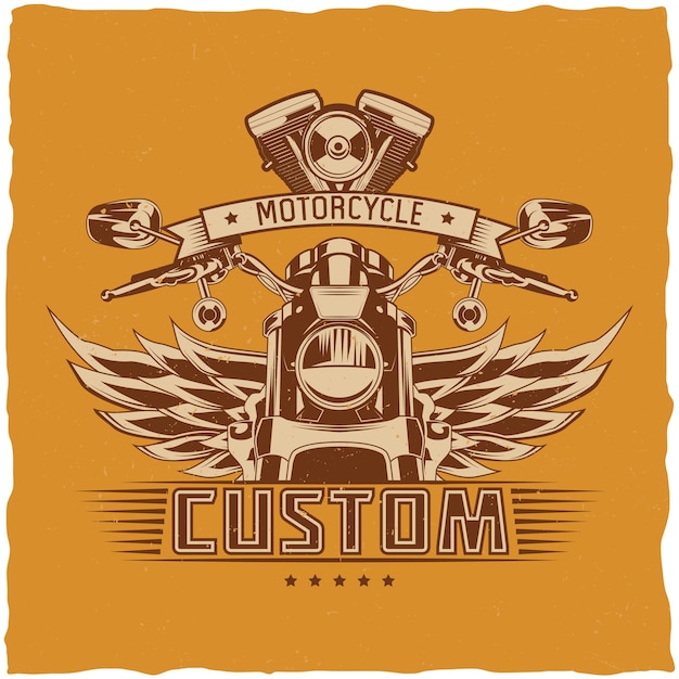 Free Vector motorcycle t-shirt  design.