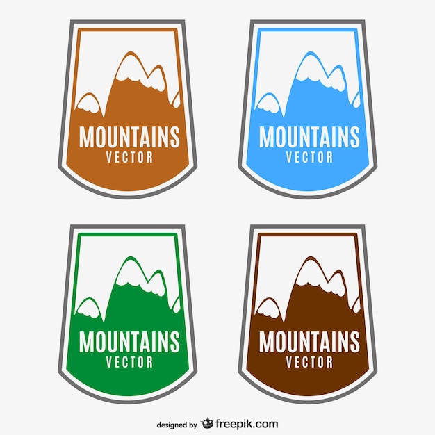 Free vector mountains labels