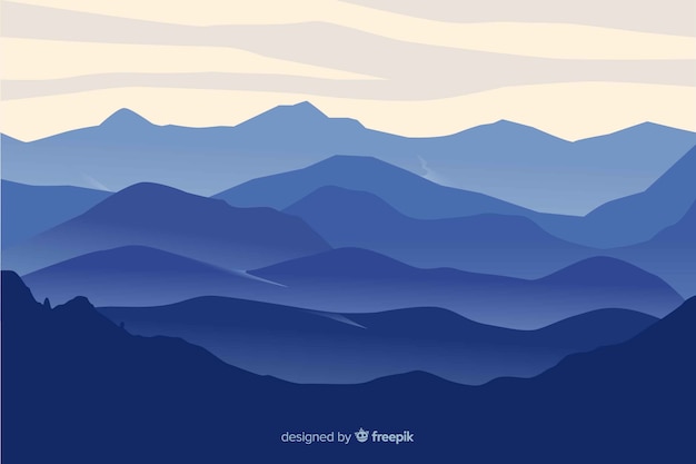 Free Vector mountains landscape blue gradient