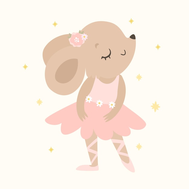 Free Vector mouse ballerina