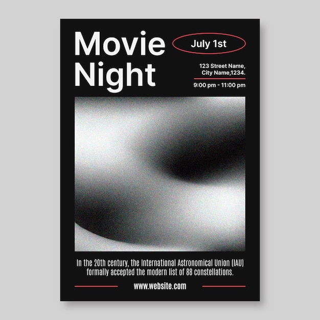 Free Vector movie poster template design