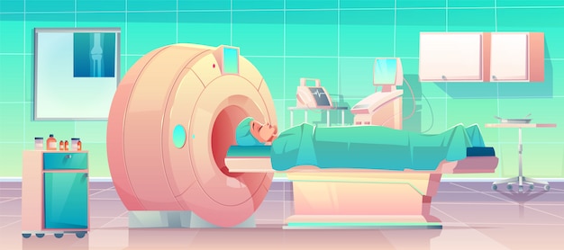 Free Vector mri scanner patient in hospital