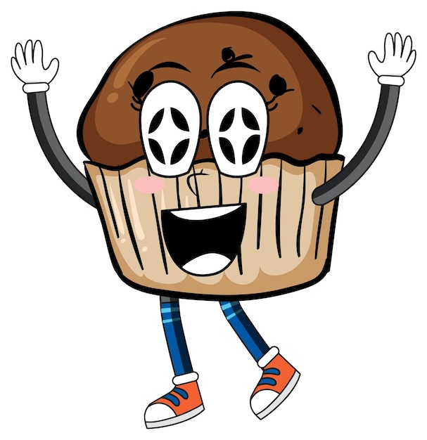 Free vector muffin with arms and legs