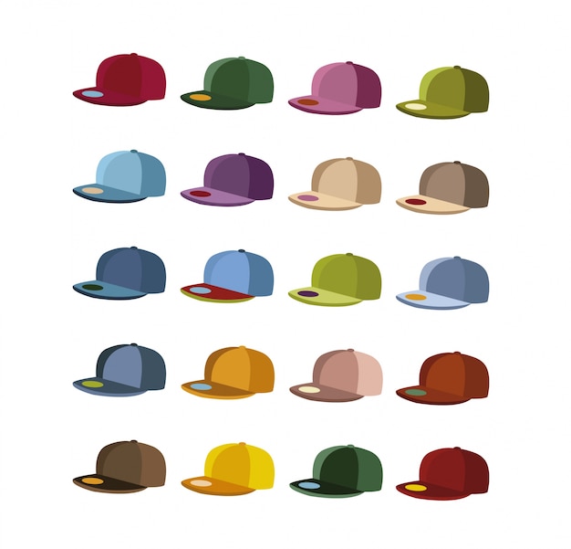 Free Vector multicolor cap collection