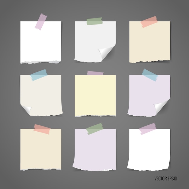 Free vector multicolor torn paper collection