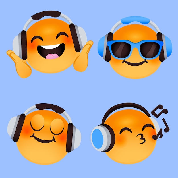 Free Vector music  emoji illustration