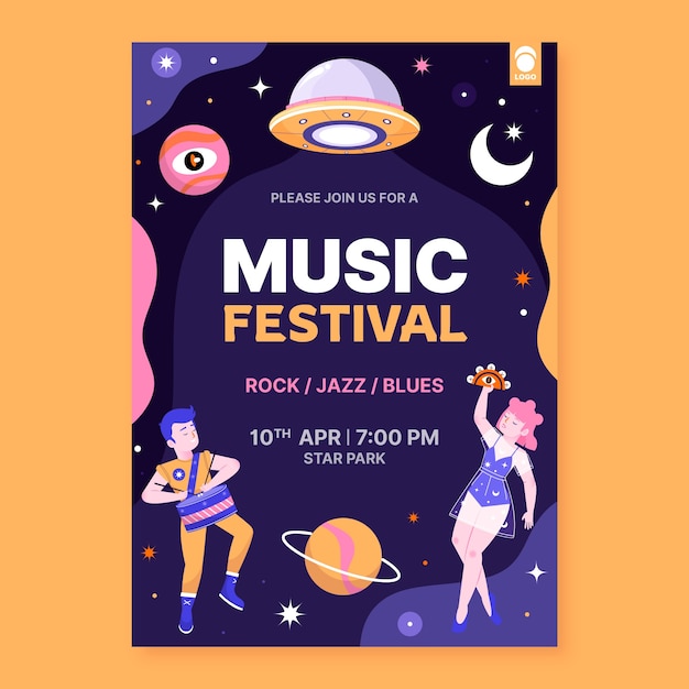 Music festival invitation template