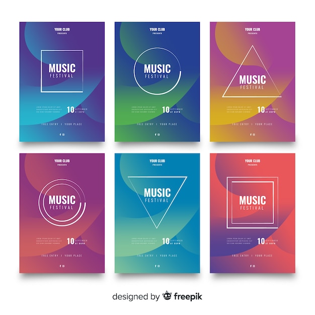 Free Vector music festival poster collection