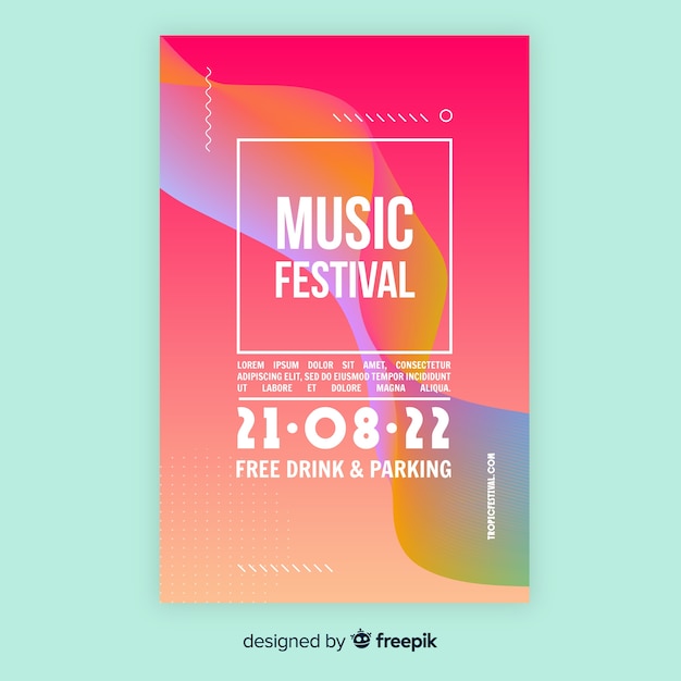 Free Vector music festival poster