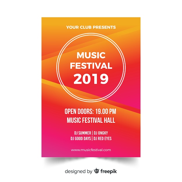 Free Vector music festival poster