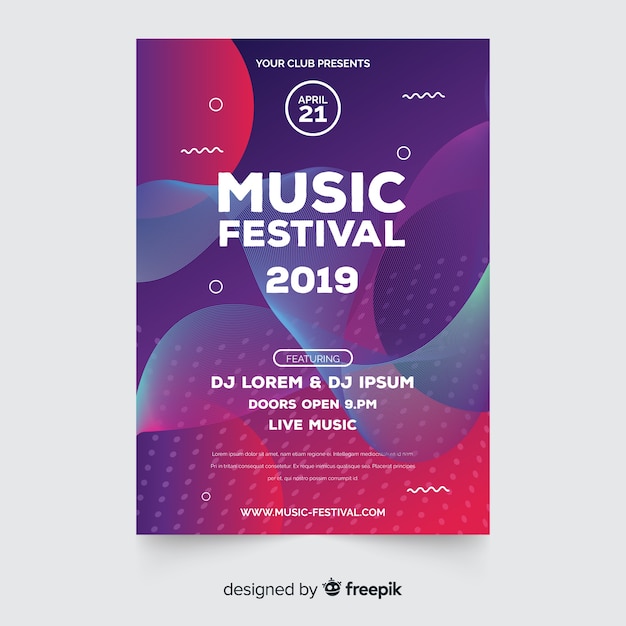 Free Vector music festival poster