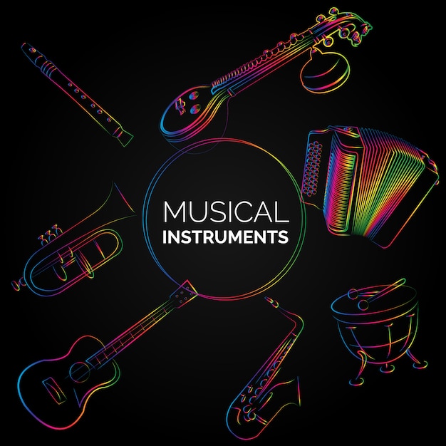 Music instruments background design