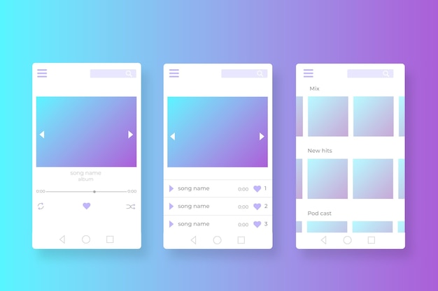 Music player app interface concept
