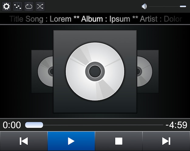 Free Vector music player screen