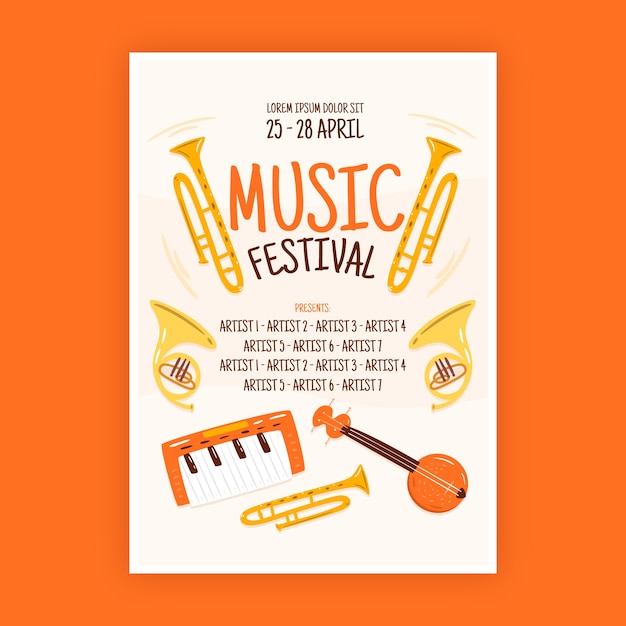 Music poster illustrated style