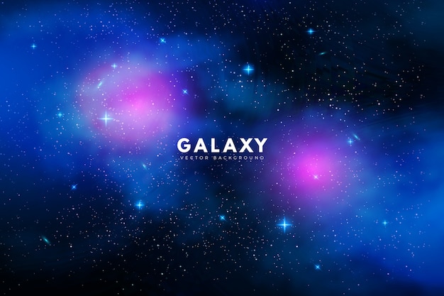 Free Vector mysterious galaxy background with purple and blue tones