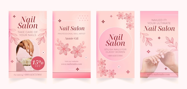 Free Vector nail salon template design