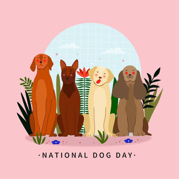 Free Vector national dog day illustration