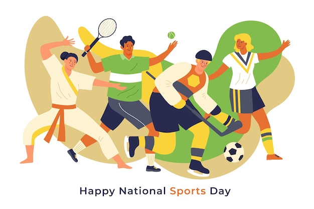 Free Vector national sports day illustration