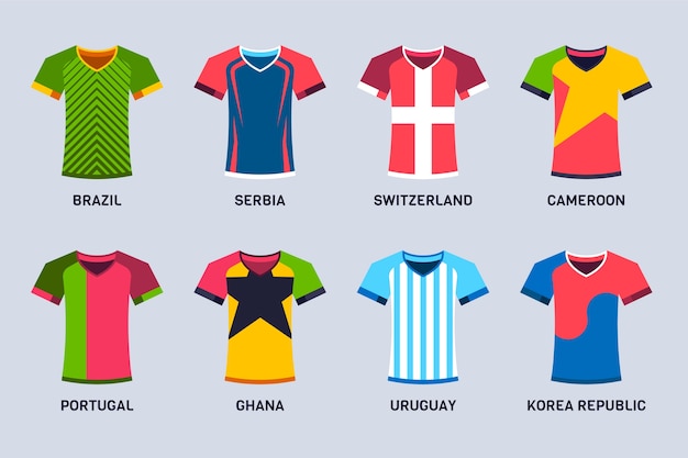 Free Vector national team football jersey element collection