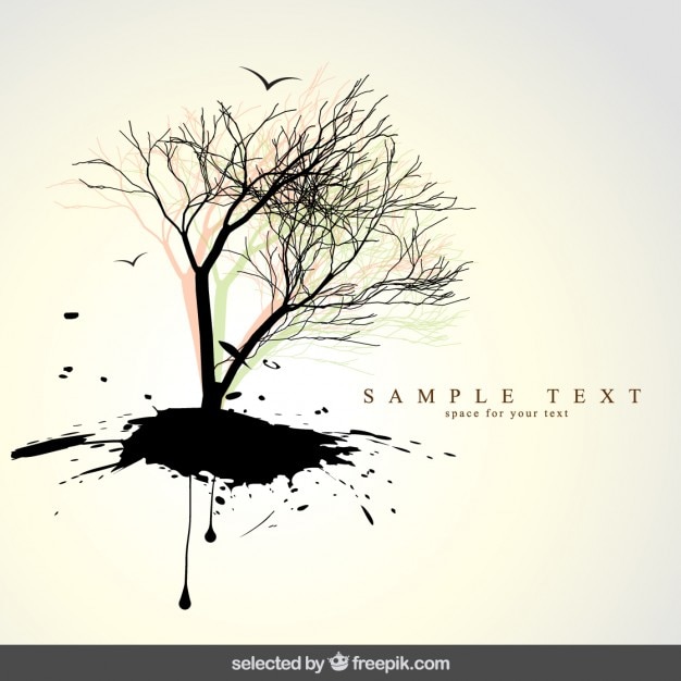 Free Vector natural background with tree silhouette