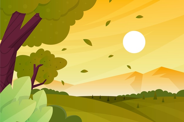 Free Vector natural landscape - background for video conferencing