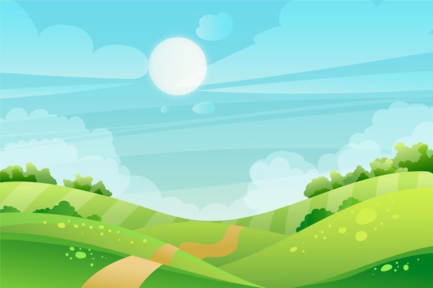 Free Vector natural landscape wallpaper for video conferencing