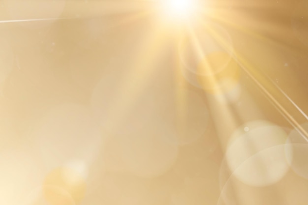 Free Vector natural light lens flare vector on gold background sun ray effect