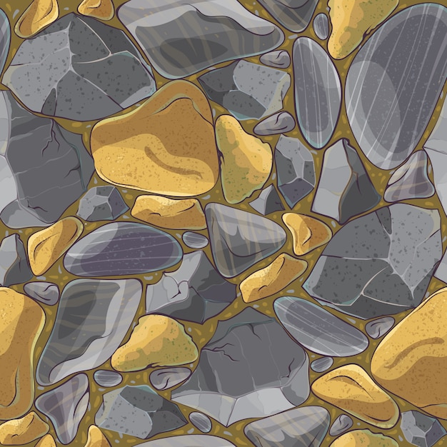 Free vector natural minerals seamless mosaic pattern