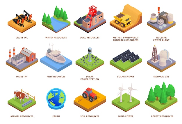 Free Vector natural resources set