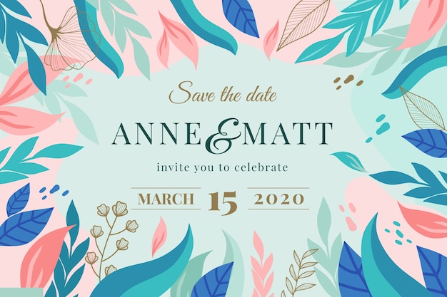 Natural save the date wedding invitation template