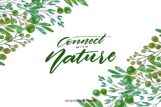 Free Vector nature background with lettering quote