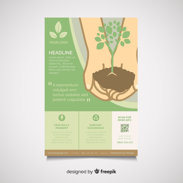 Free Vector nature flyer template