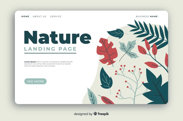 Nature landing page flat design