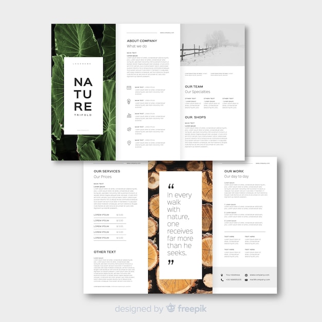 Nature trifold brochure template