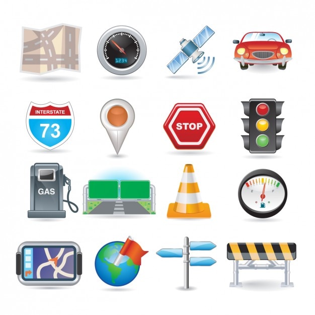 Free vector navigation icon set