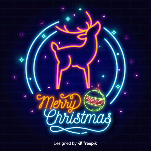 Neon christmas background