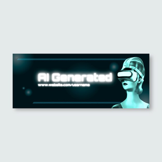 Neon futuristic ai image generator profile discord banner