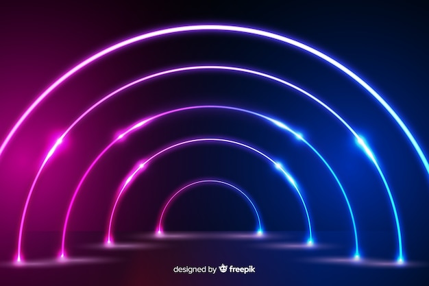 Free Vector neon lights stage background design