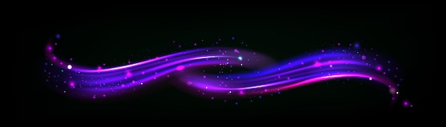 Neon magic wawes wind effect purple twirl light