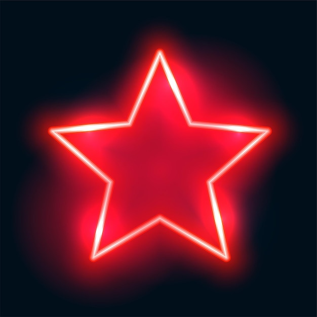 Free vector neon style glowing red star frame design vector