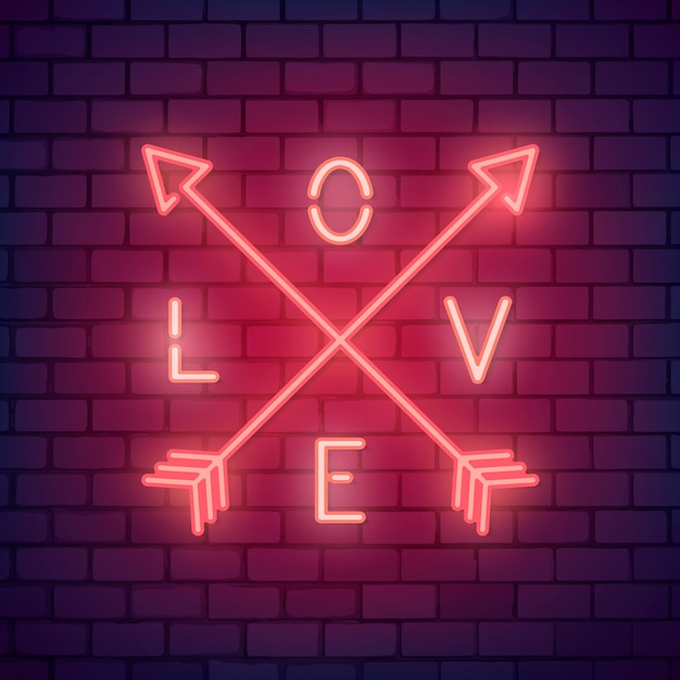 Free Vector neon valentine's day illustration